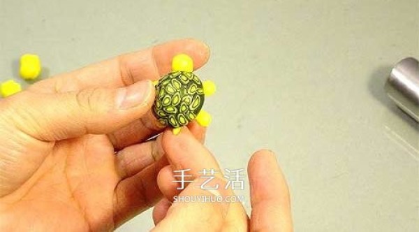 Ultra-light clay to make a small turtle and realistic clay turtle DIY diagram