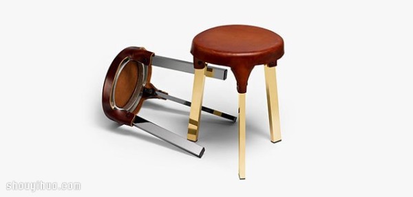 Glassware and stylish furniture designed in leather clothing