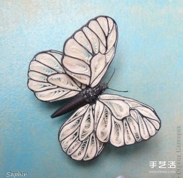 Appreciation of beautiful pictures of paper-quilled butterflies and hand-rolled paper butterflies