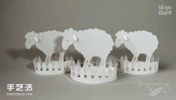 The step-by-step tutorial of paper-cutting sheep for children is a simple three-dimensional sheep paper-cutting expansion picture