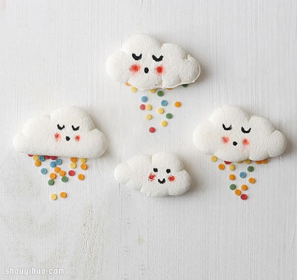 DIY production method of homemade cute cloud marshmallow and white cloud marshmallow