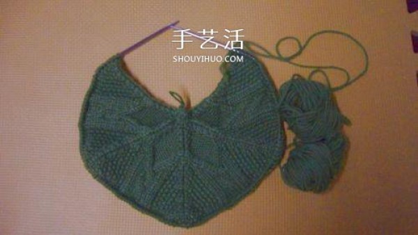 Illustrated tutorial on how to knit a shoulder bag with handmade wool