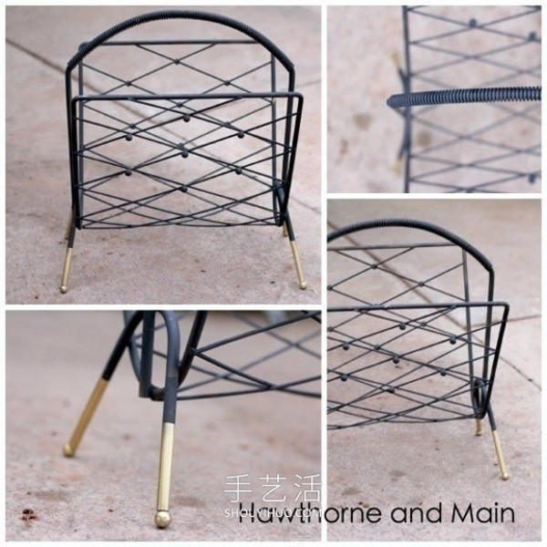 Tutorial on how to transform a thrift store magazine rack into a cute childrens bookshelf