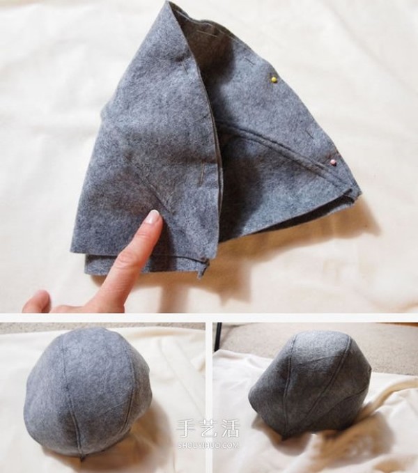 Fashionable and warm! Illustration of how to make DIY womens felt hat with handmade fabrics