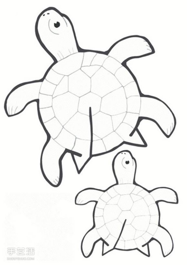 Childrens handmade turtle paper-cut tutorial, simple paper-cut three-dimensional turtle illustration