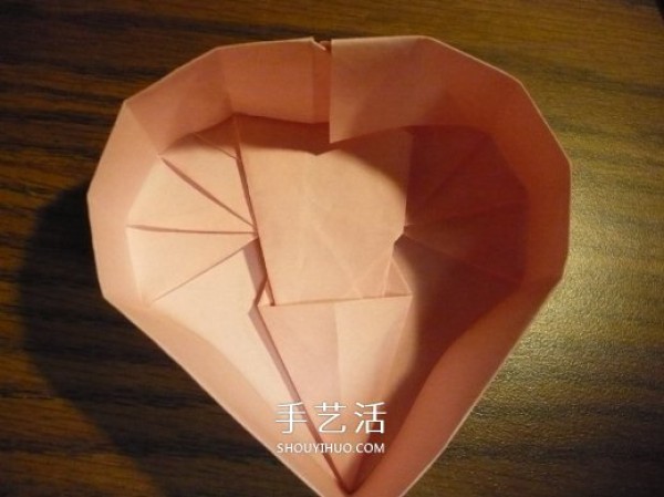 Heart-shaped gift box origami method and how to fold a covered and covered love box with illustrations