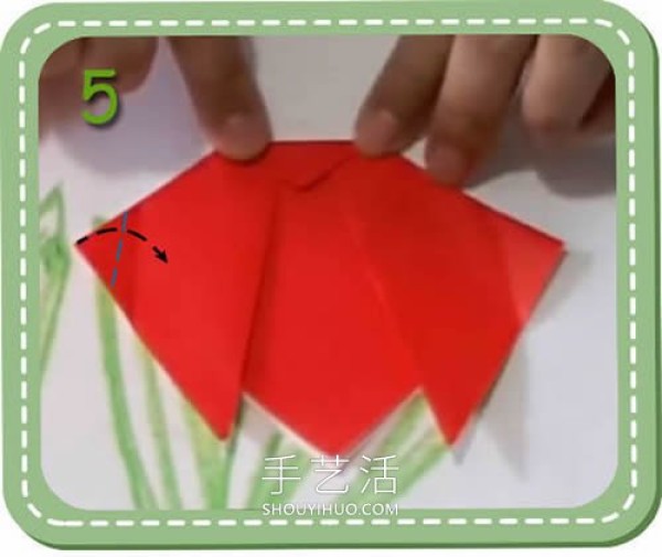 Easy to learn! Video tutorial for childrens handmade origami tulips