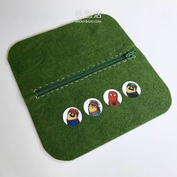 Illustration of how to make your own felt pencil case/cosmetic bag/wallet