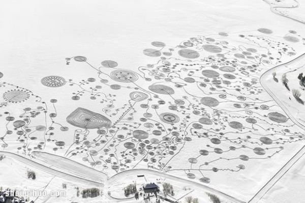 Super giant ice lake graffiti on Catamount Lake in the United States