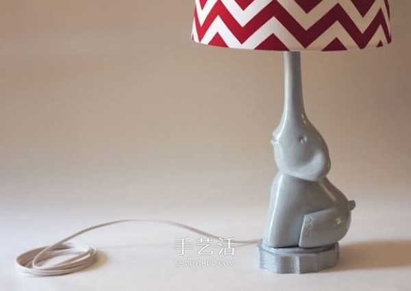 How to make the little elephant table lamp lamp holder with foam board plaster mold DIY little elephant lamp holder