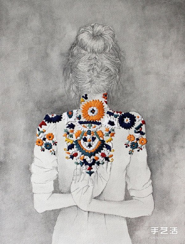 Perfectly combine illustrations and embroidery to create unique DIY paintings