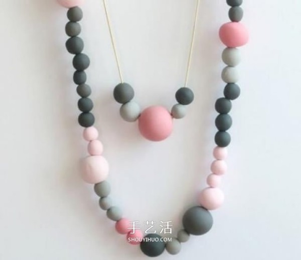 Ultra-light clay beaded necklace DIY homemade clay necklace