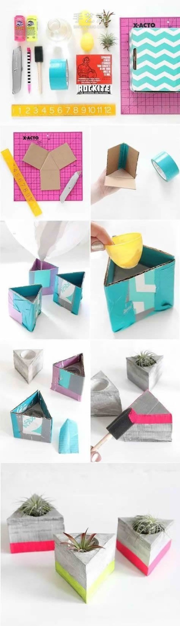 The process of making flower pots with cement is simple and has a healing effect! 