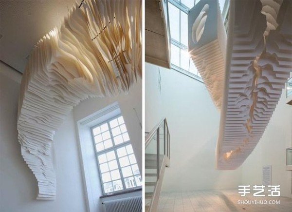 White paper with warm light to DIY a mysterious 3D paper sculpture