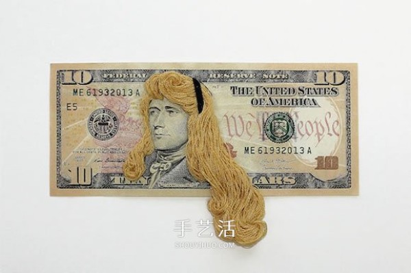 Lincolns Baotou? Weave creative long hair for the character on the banknote