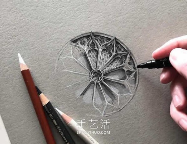 Intricate architectural drawings! Capturing the beauty of Gothic architecture