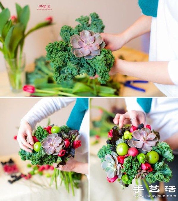 Succulents DIY makes brightly colored bouquets