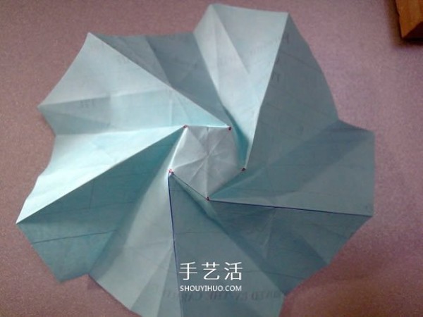 Illustration of how to fold a five-petal rose, it looks better than a Kawasaki rose! 