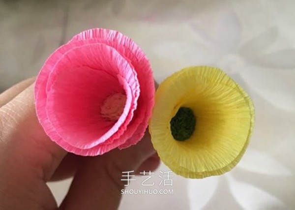 Handmade morning glory from crepe paper, simple and cute! 