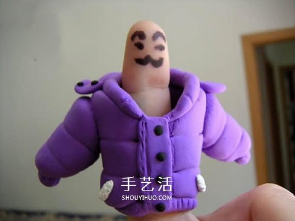 Interesting plasticine DIY, illustrations of how to make funny finger dolls