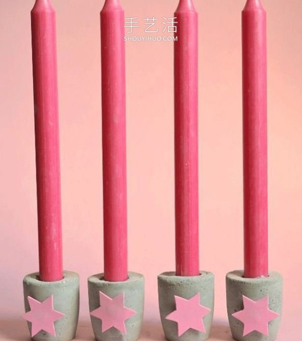 Tutorial on how to make hand-made cement candle holders using yogurt boxes as molds