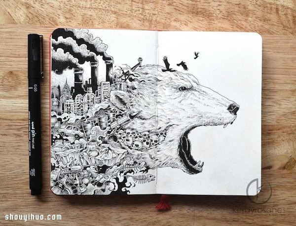 Ordinary black pens can draw imaginative and exquisite paintings