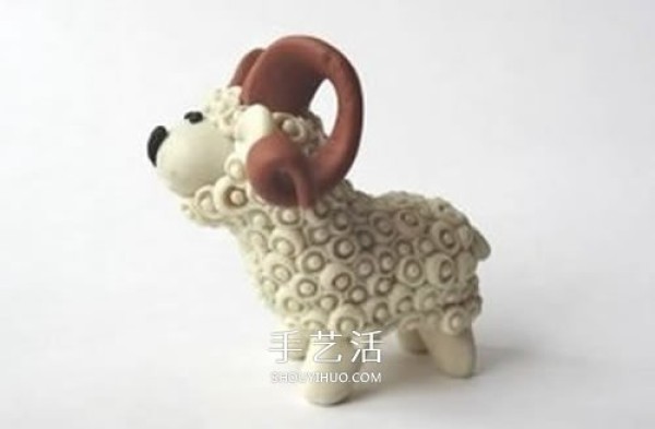 Ultra-light clay DIY diagram of making long-horned lamb and horned sheep clay