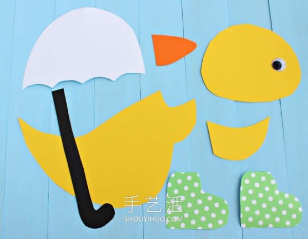 A rainy day duck paper sticker hand-making tutorial