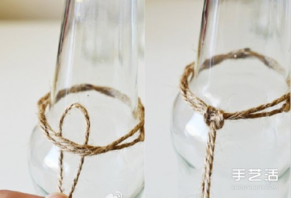 How to make DIY hanging vases using hemp rope and glass bottles