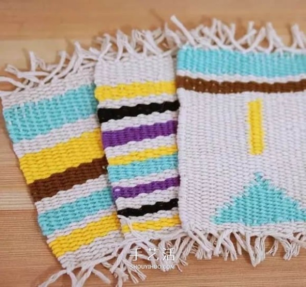 Super simple coaster knitting method, how to knit a fresh square coaster