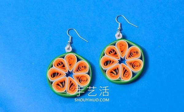 Just like lemon slices! Creative handmade paper earrings tutorial