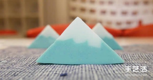 Simple steps to make homemade triangular handmade soap, Japanese Mount Fuji shaped soap