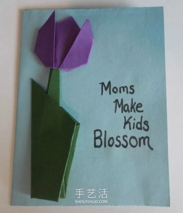 Tutorial on how to make origami tulip cards for Mothers Day