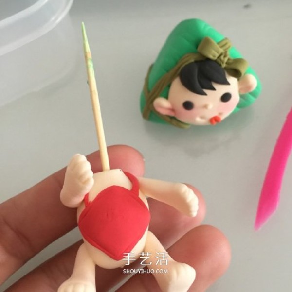 Illustrated Tutorial on Handmade Zongzi Fuwa with Super Light Clay