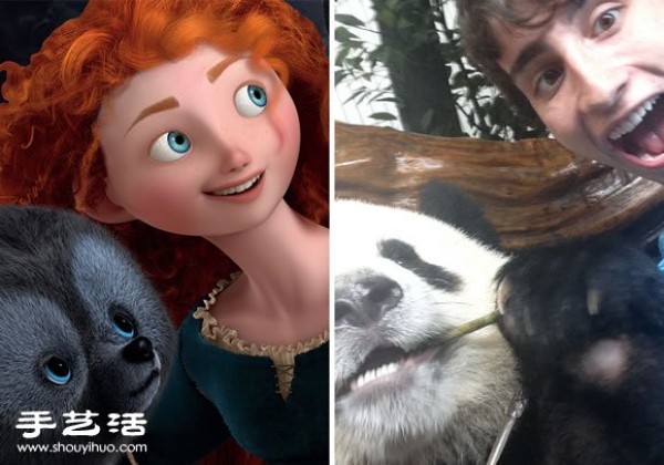 Funny selfies of real-life humans and animals in animated scenes