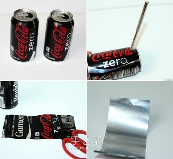 The golden lotus candle holder made from Coke cans is so beautiful! 