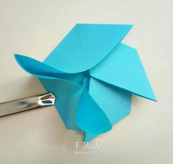 Five-cornered star origami illustration, how to fold an inner and outer double five-pointed star