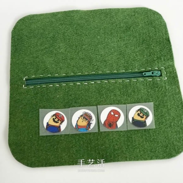 Illustration of how to make your own felt pencil case/cosmetic bag/wallet