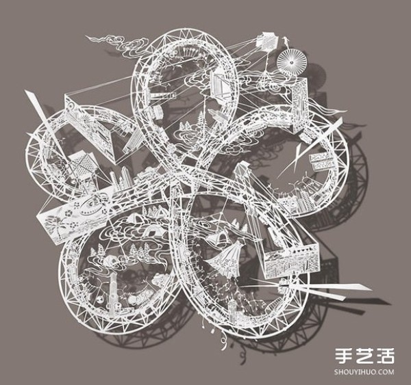 Paper Sculpture Art: Draw a roller-coaster-like gorgeous picture on rice paper