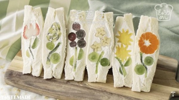 Learn how to make these beautiful fruit and flower sandwiches at home