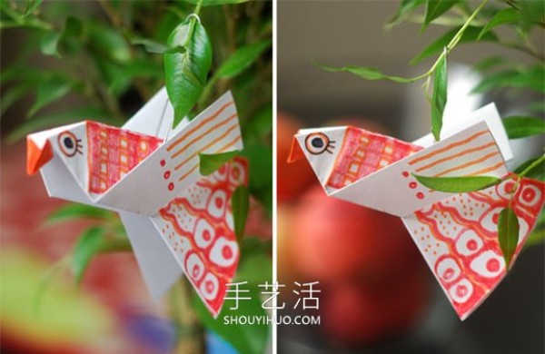 Suitable for preschoolers!The simplest origami bird illustration tutorial