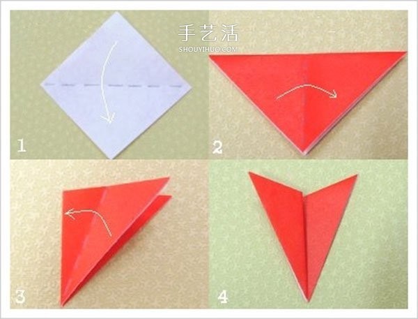 Very simple carnation origami steps for children to fold carnations by hand