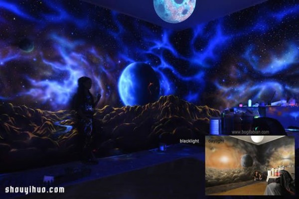 Magical luminous wall painting, turn off the lights and turn into a fantasy world! 