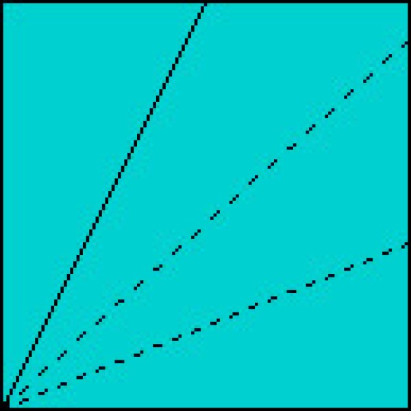 Illustration of how to divide an angle into three equal parts in origami