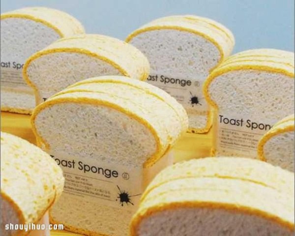 Cute toast dishwashing sponge made of natural cellulose fiber