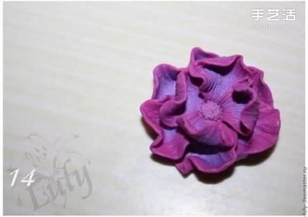 Polymer pottery flower ring making tutorial, handmade polymer pottery flower ornaments DIY illustrations