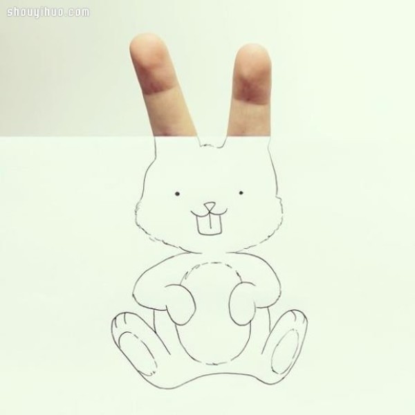 combination of fingers with simple illustrations DIY playful and fun paintings