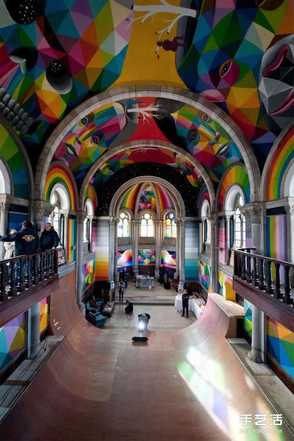 The combination of solemnity and trendiness, the renovation of a century-old church into an indoor skatepark