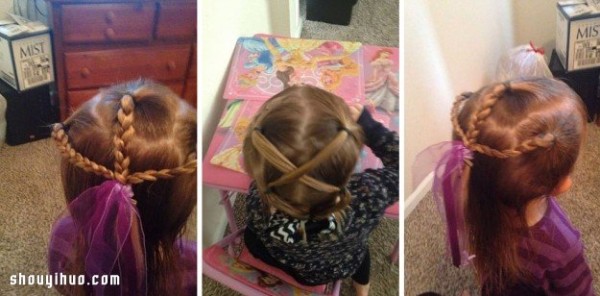 The super loving dad helped his daughter to tie into various braided hairstyles after training