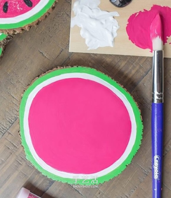 Add color to your dining table! How to make homemade summer watermelon coasters